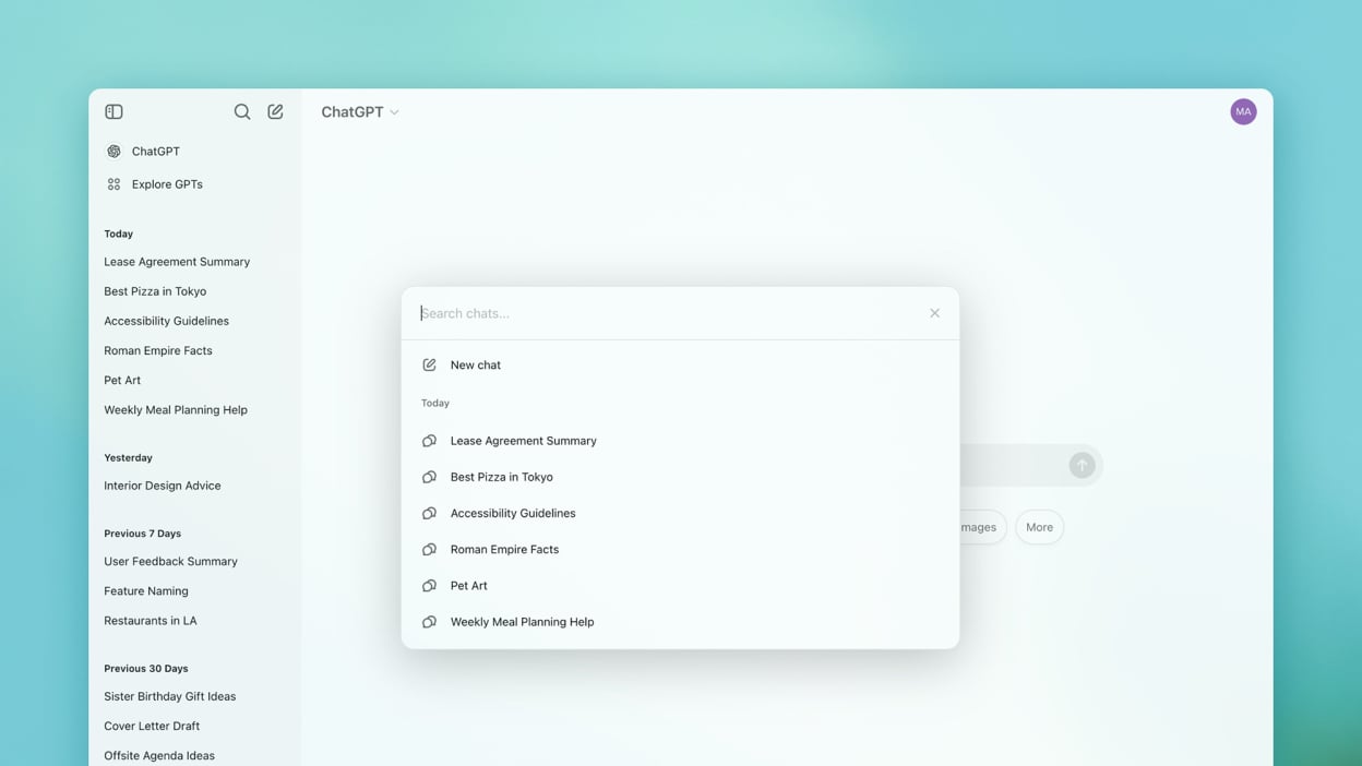 You Can Search Through Your ChatGPT Conversation History Now